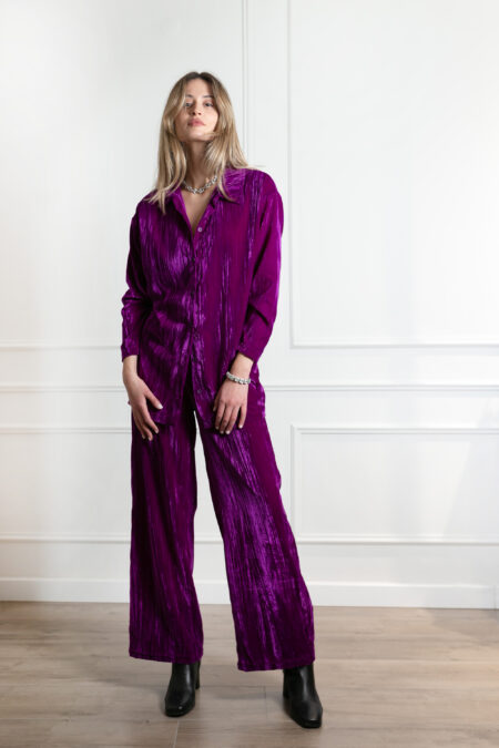 Magenta Velvet Pants