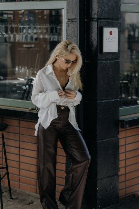 Brown Croco Wide Leg