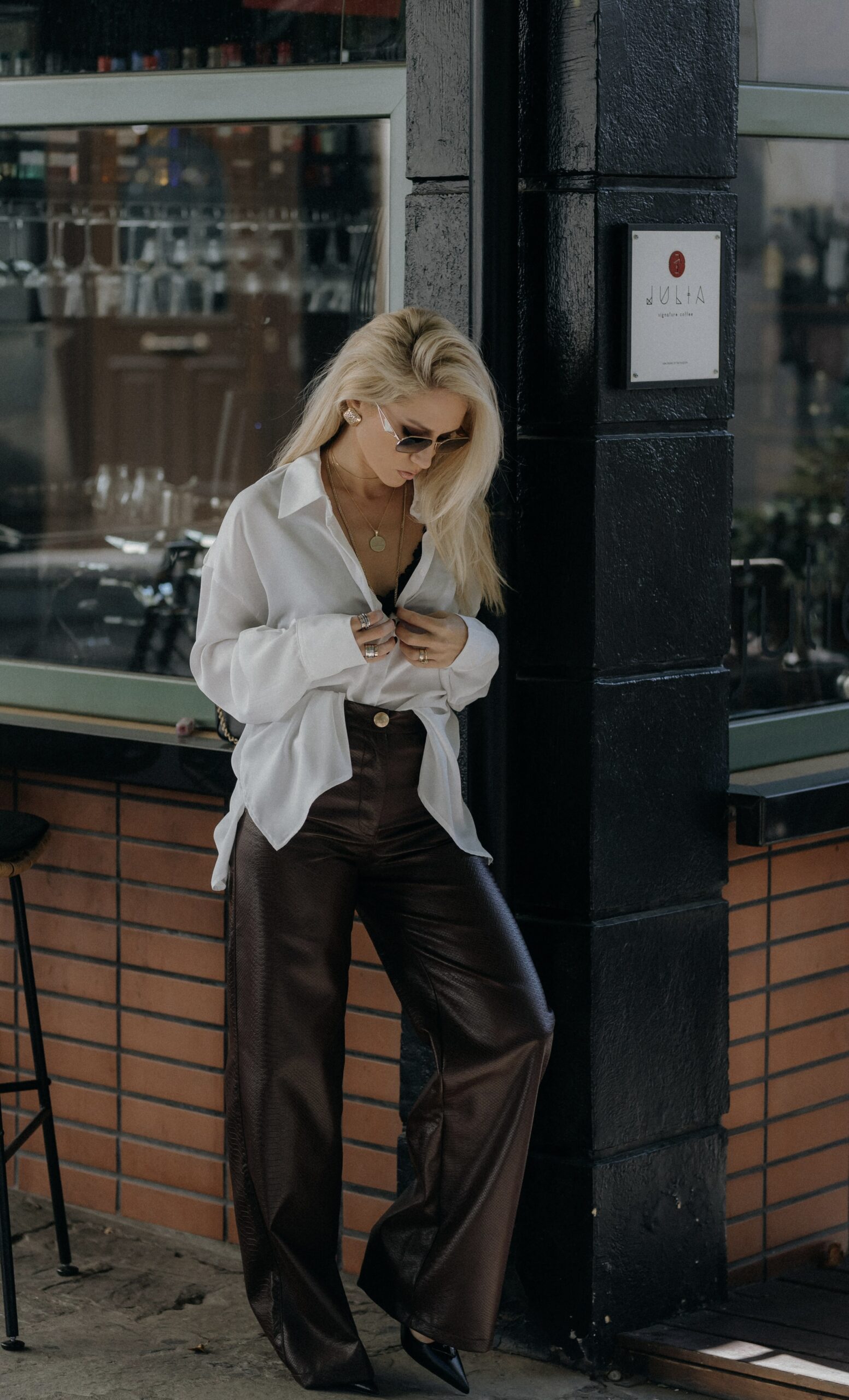Brown Croco Wide Leg