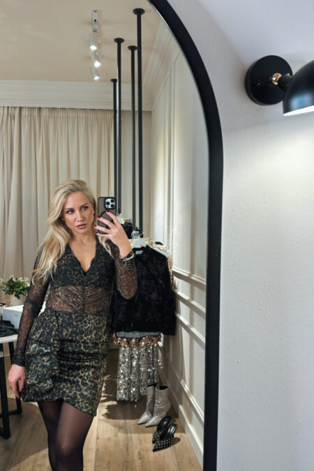 Khaki Leopard Skirt