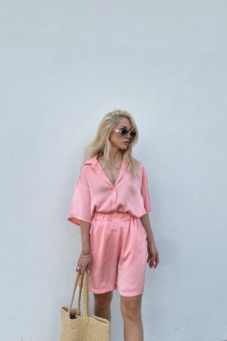 Peachy Pink Silky Shirt