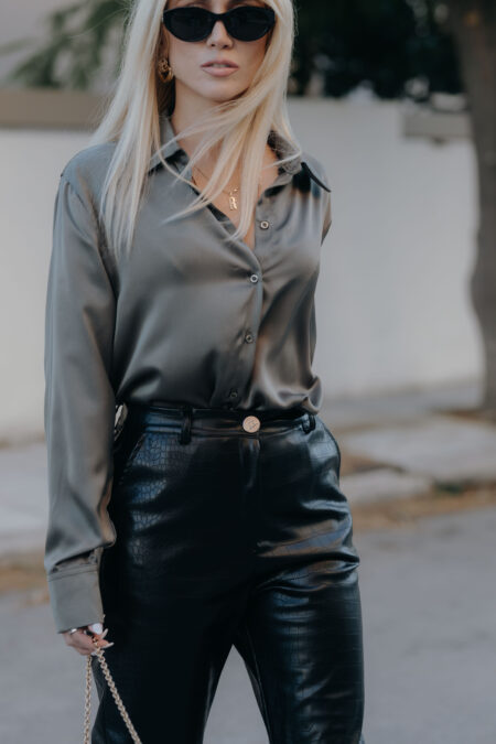 Croco Black Pants