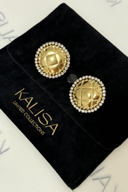Glam Round Guilted Earrings