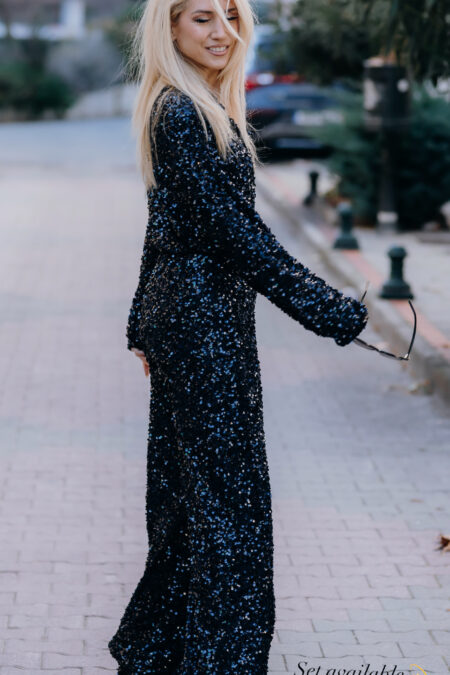 Midnight Blue Sequins Set