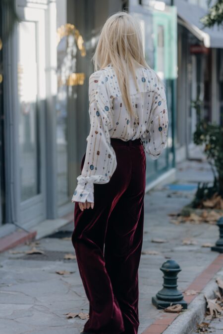Burgundy Velvet Pants