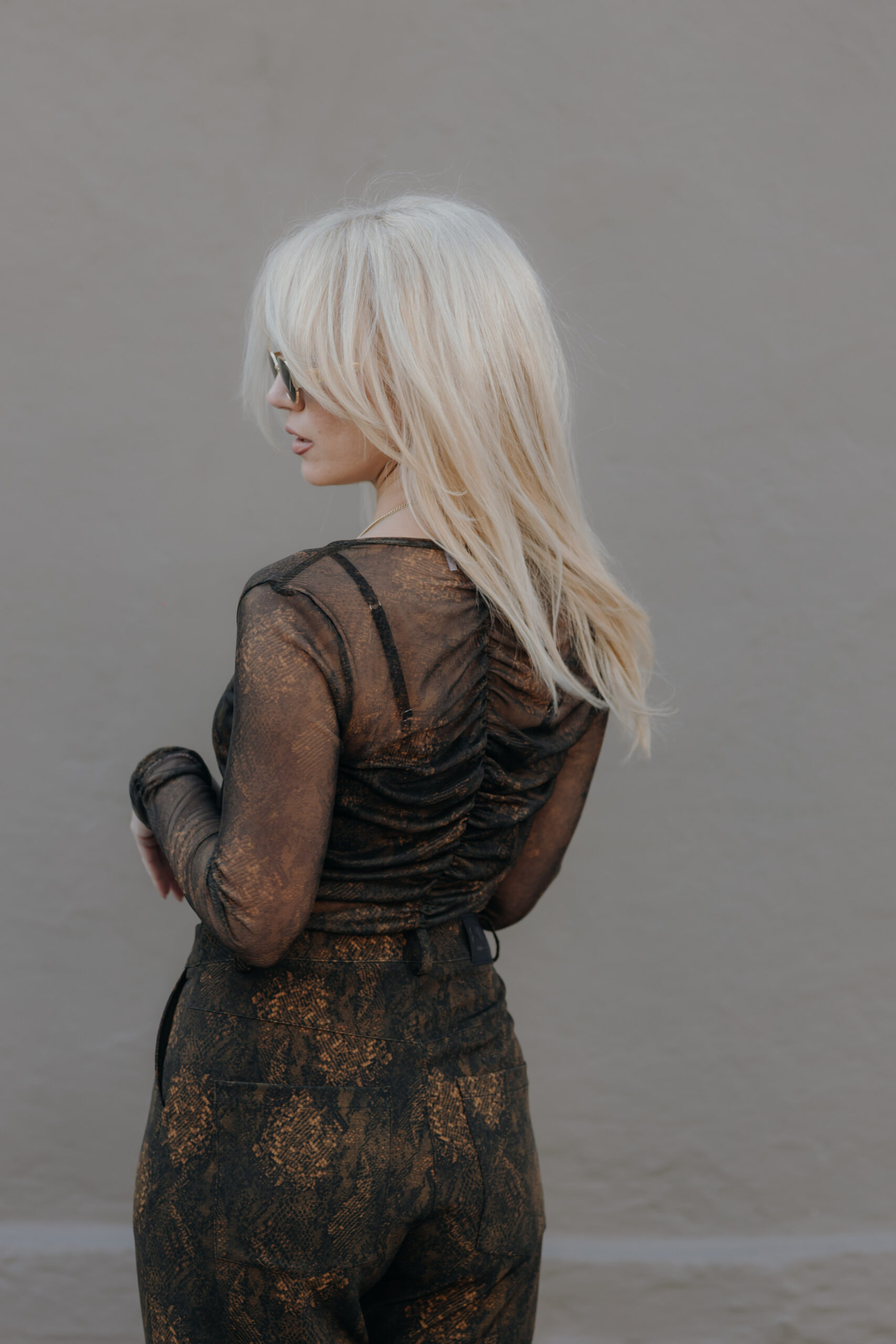 Mesh Brown Pitho Top - Image 3