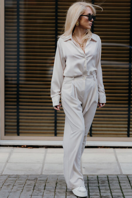 Cream Suit Pants