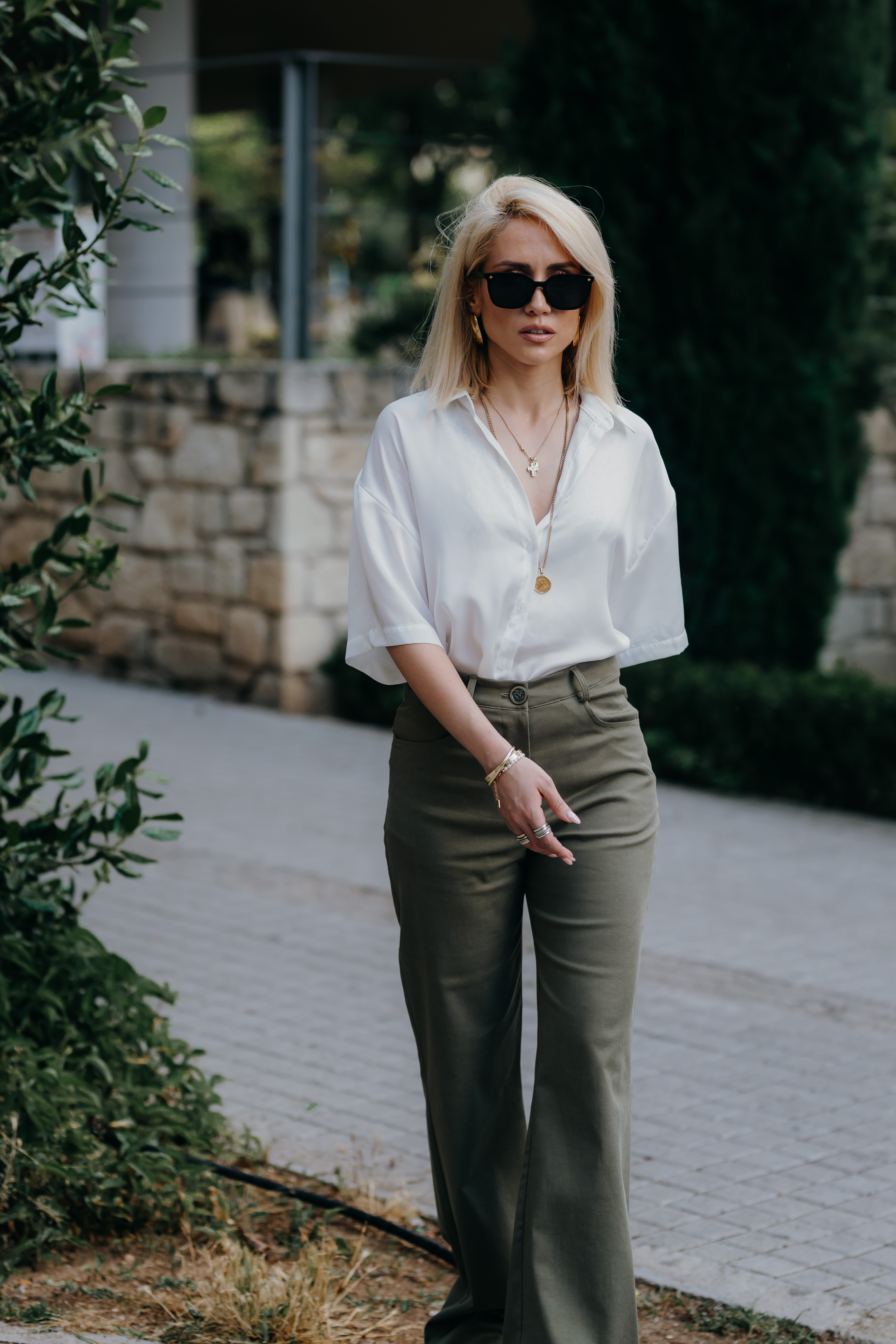 Chaki Lyocell Pants