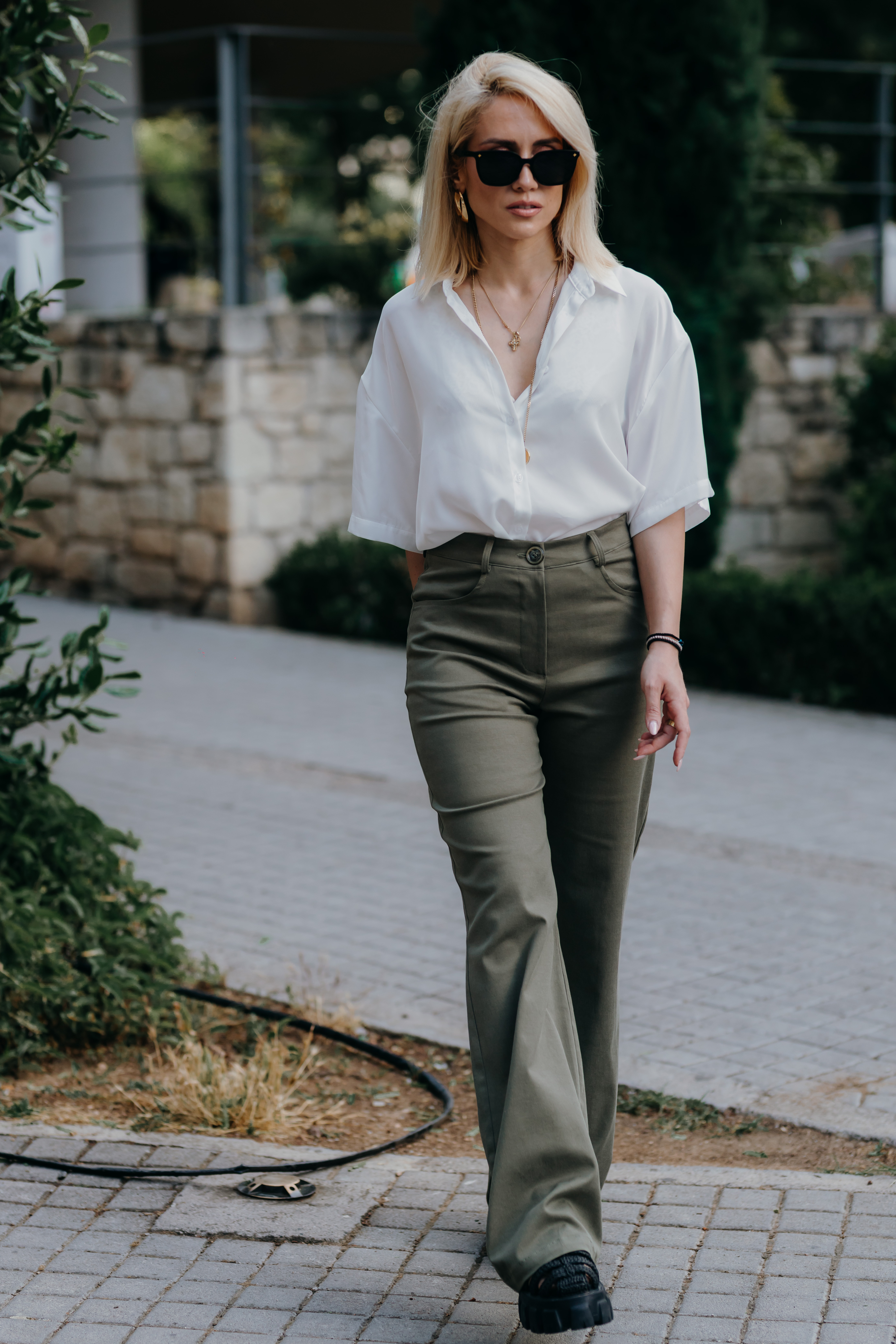 Chaki Lyocell Pants - Image 3