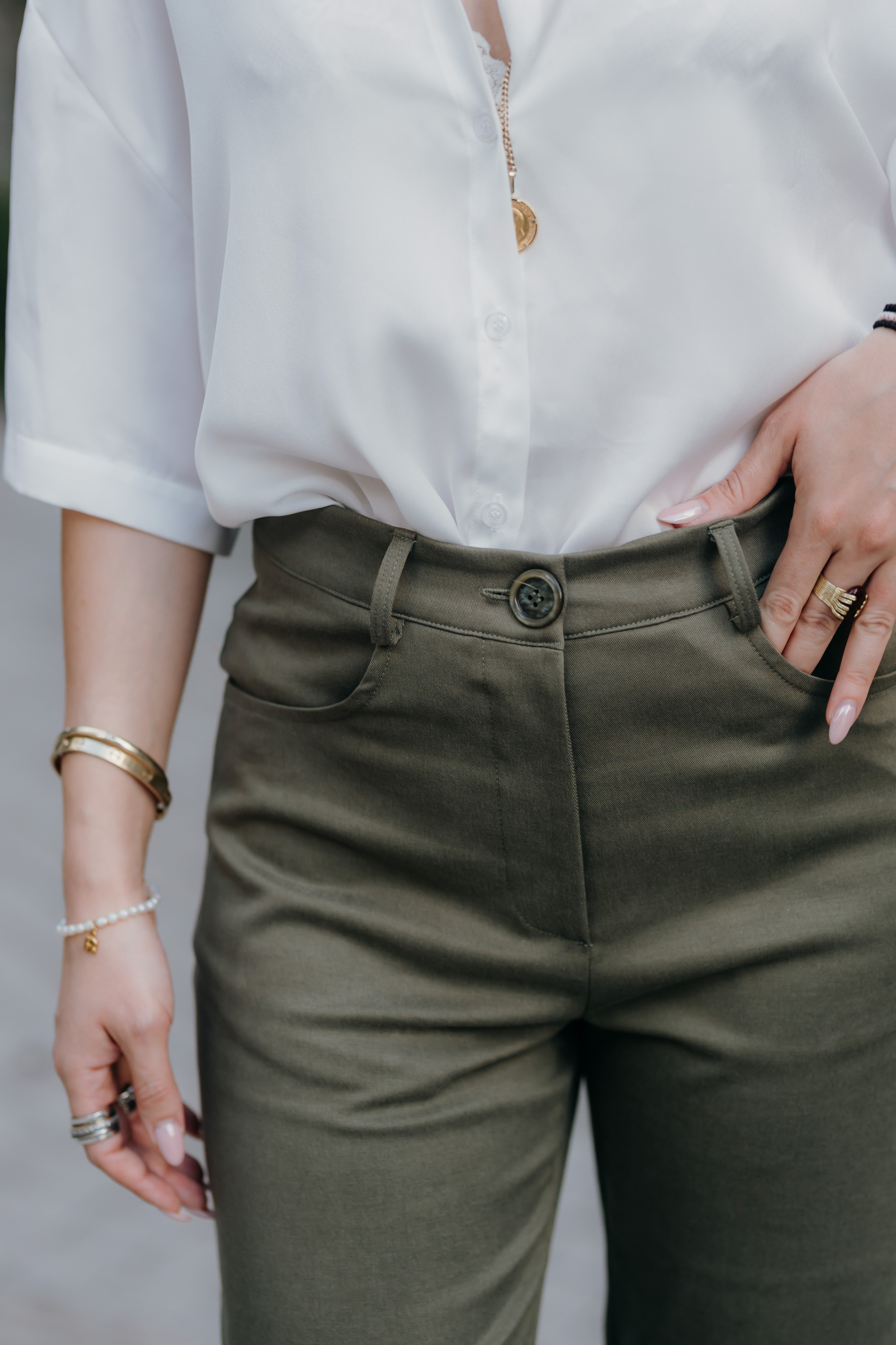 Chaki Lyocell Pants - Image 6